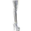 Pleaser - DELIGHT3000HWR Bottes cuissardes à plateforme - Couleur argent Product image